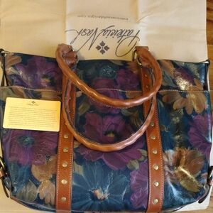 Patricia Nash Blue and Purple Floral Tote